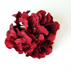 1 Real Touch Burgund Hortensie Kopf 6,5 ", künstliche Blume rote Hortensien, Faux Fake, Home Office DIY Hochzeit Brautsträuße Mittelstücke