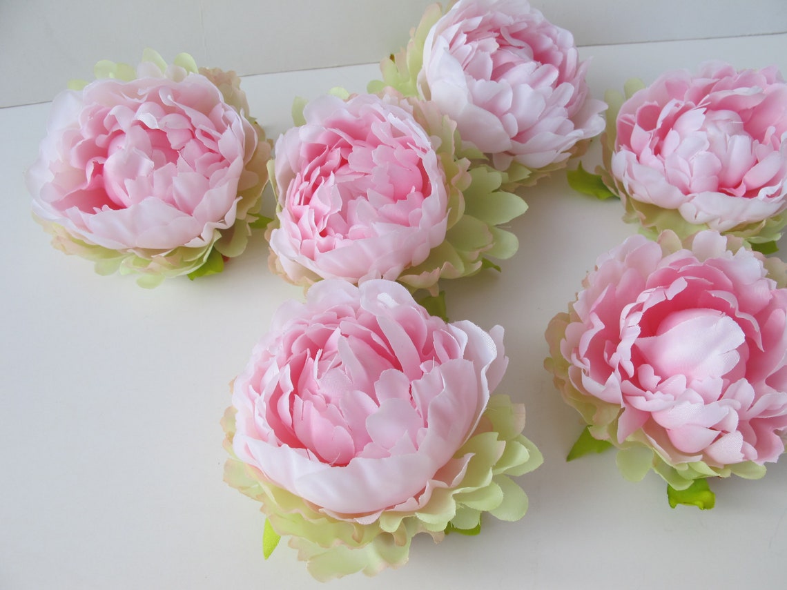 3 Soft Pink Mini Peonies Artificial Silk Flowers Pink Peony Etsy