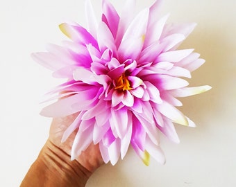 1 Water Lily, Artificial Silk Flowers, Soft purple lilies 7&quot; Floral Hair Accessories, DIY Wedding, Simulation Flower Supplies Dahlias Dahlia