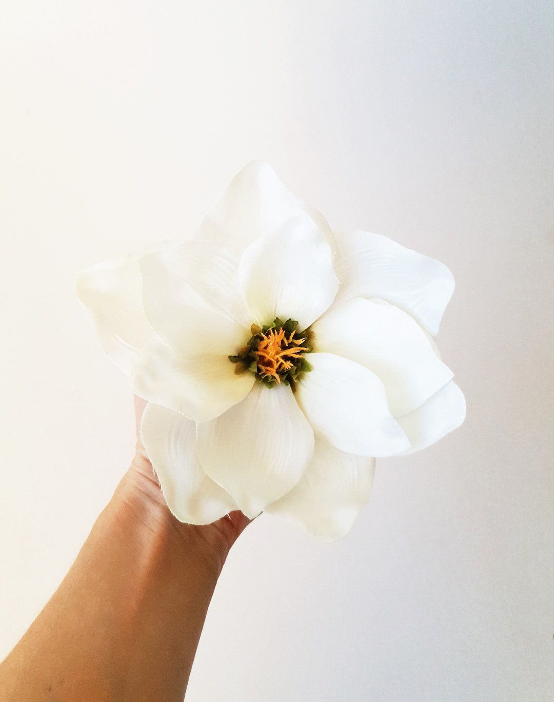 1 Silk White Magnolia, Artificial Flowers Magnolias, Flower Big 7