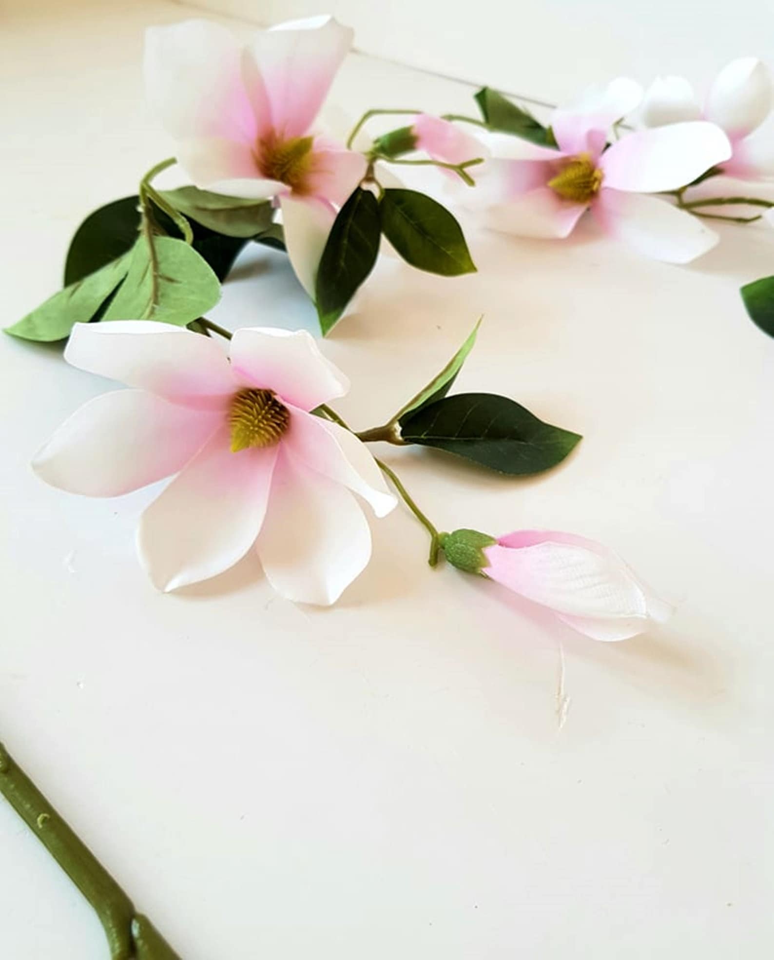 5 Ft Silk Magnolia Flowers Garland Artificial Flowers Etsy