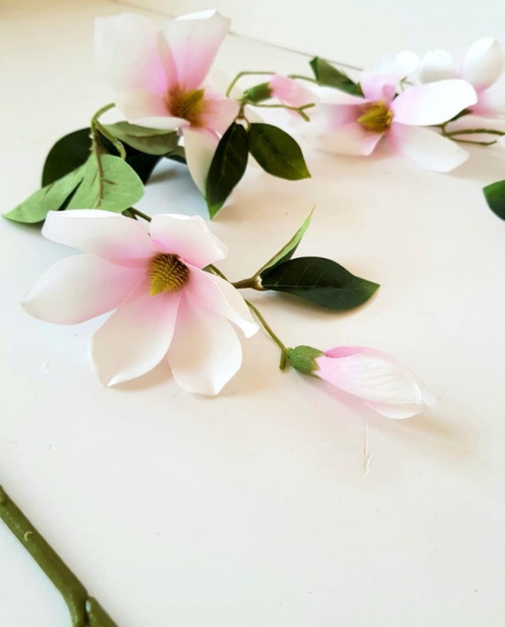 5 Ft Silk Magnolia Flowers Garland Artificial Flowers Etsy