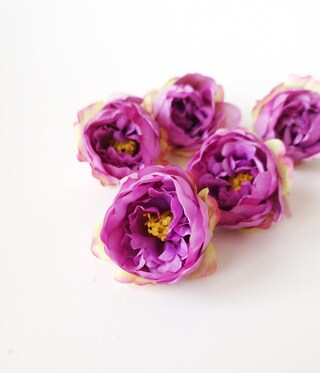 80 Mini Teste Di Fiori Artificiali Mix Viola - Seta, Per Bomboniere, Fai Da Te E Bouquet