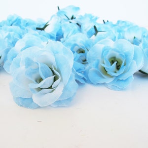 10 Roses Mini Silk Light Blue Roses 2" Artificial Flowers Rose Floral DIY Wedding Party Girl Simulation Flower Supplies
