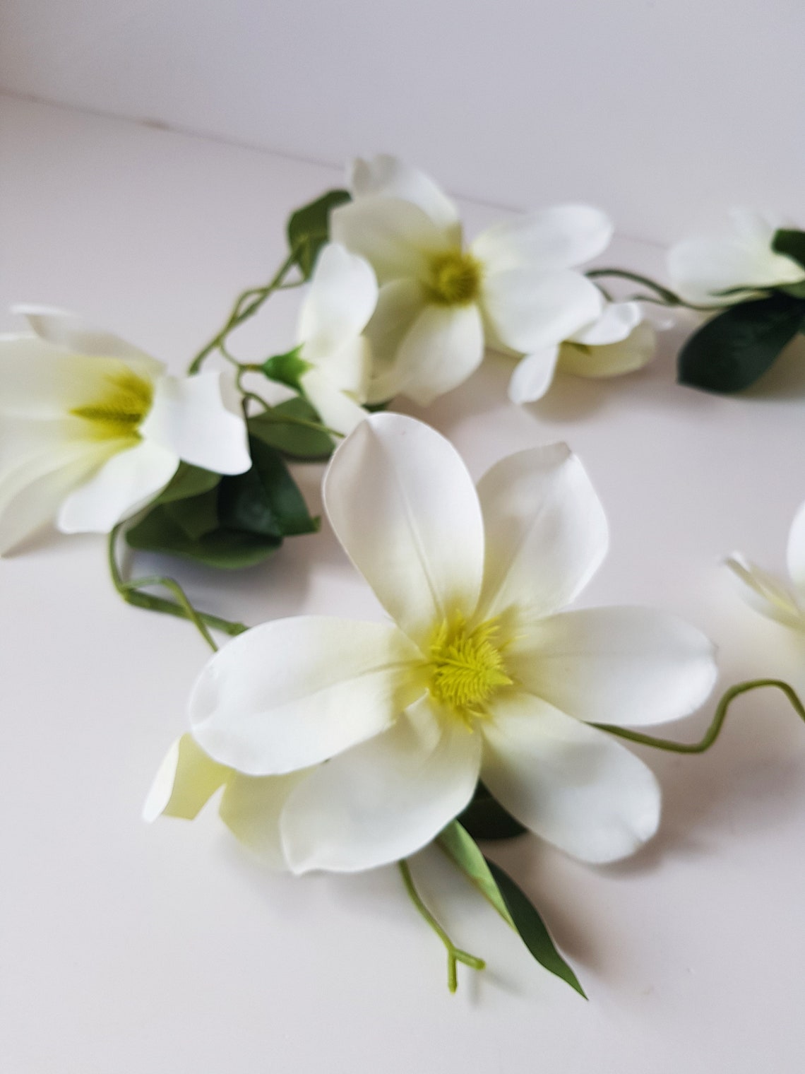5 Ft Silk Magnolia Flowers Garland Artificial Flowers Etsy