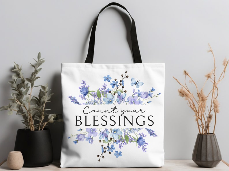 Christian Tote Bag count Your Blessings Bible Bag for Christians, 3 ...