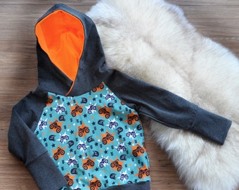 4-wheels hoodie, quad hoodie, motorized hoodie for baby and child, Exclusive MEF pattern