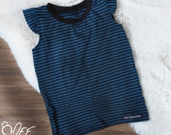 Petrol blue and black Lined Tank top for baby and child - Summer 2021