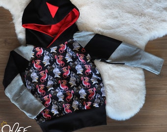 Red dragons hoodie for child and baby - New summer 2022