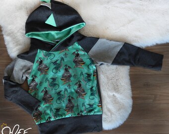 Green dragons hoodie for child and baby - New summer 2022