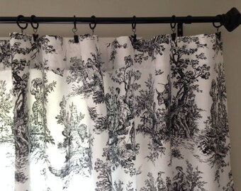 black toile shower curtain