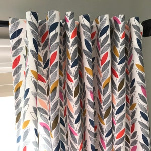 Mid-Century Modern Window Treatment Panels and Valances in MidMod Vines by Katerhees