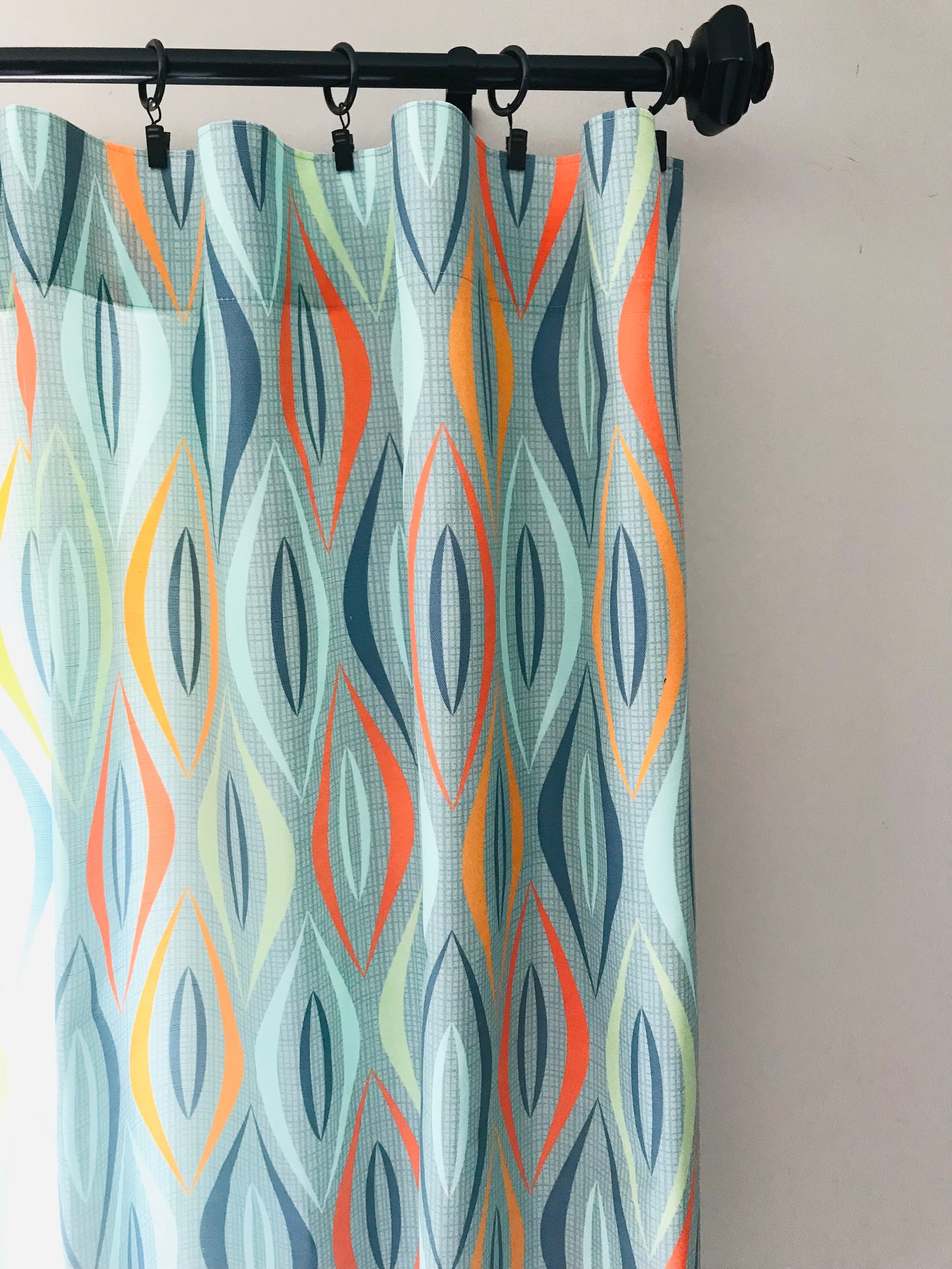 Midcentury Modern Window Treatment Panels and Valances in Etsy