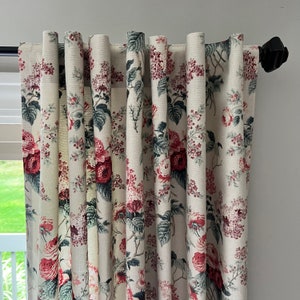 Drapery Panels, Valances, Pillow Covers in Waverly Emma&#39;s Garden Rosewood
