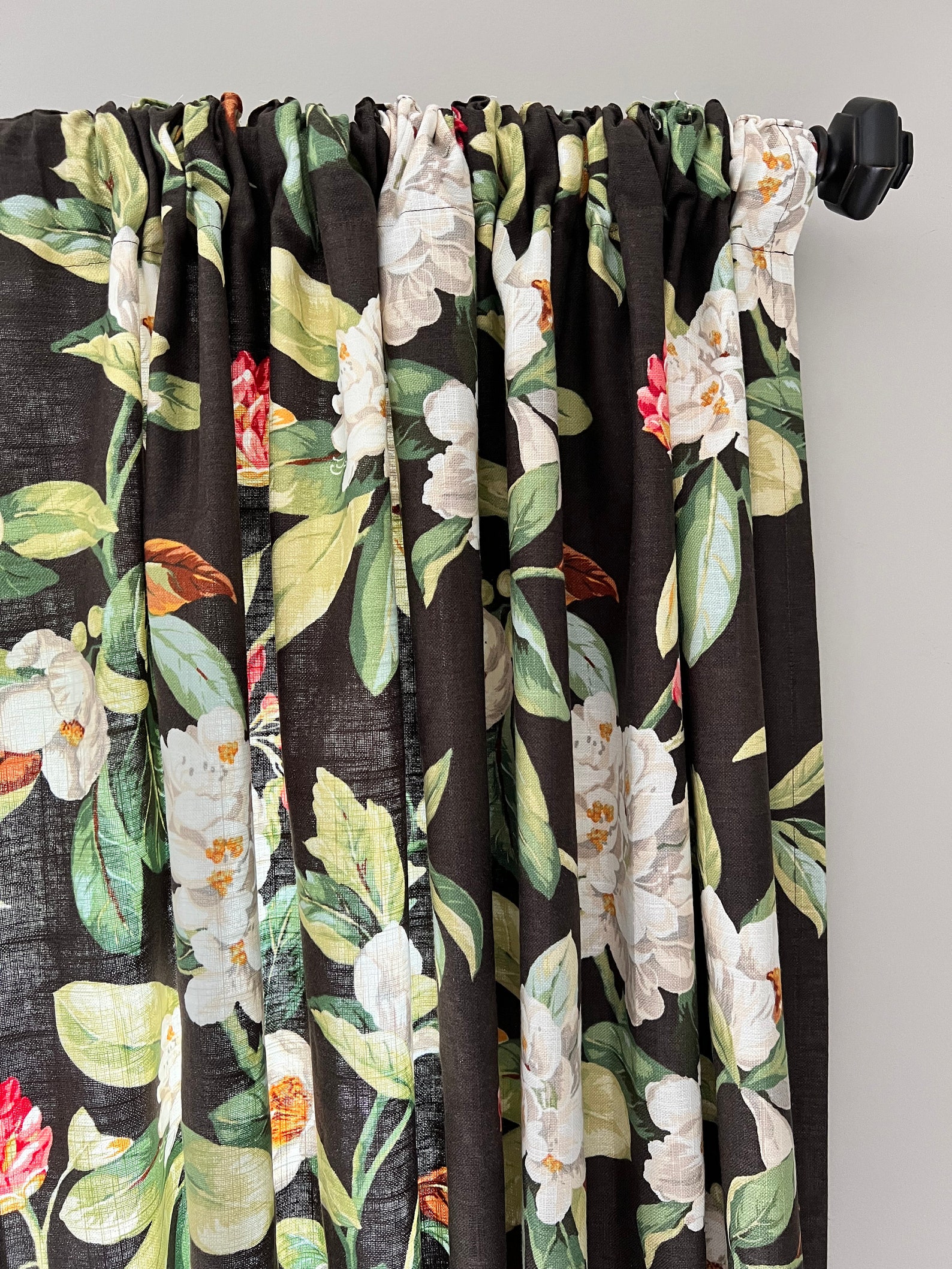 Drapery Panels and Valance in Waverly Live Artfully Nightfall Etsy