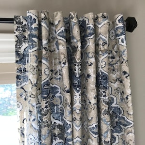 Window Treatment Valance and/or Curtains in Covington Sabra Bluebell