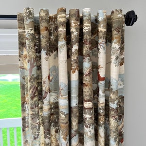 Drapery Panels and Valances in Covington Avondale Vintage toile fabric