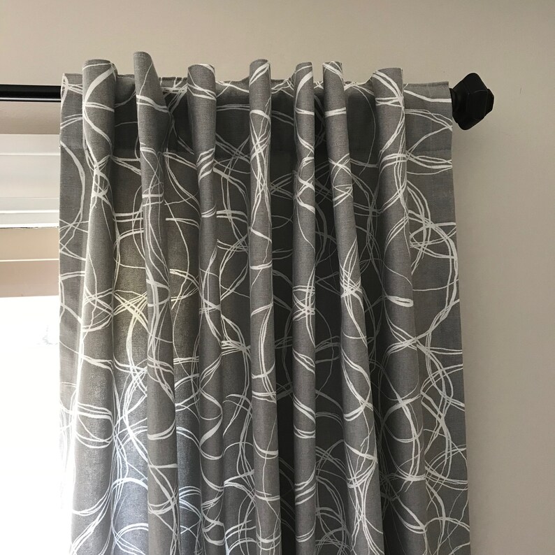 Mid-Century Modern Window Treatment Panels in Hand Circles by | Etsy