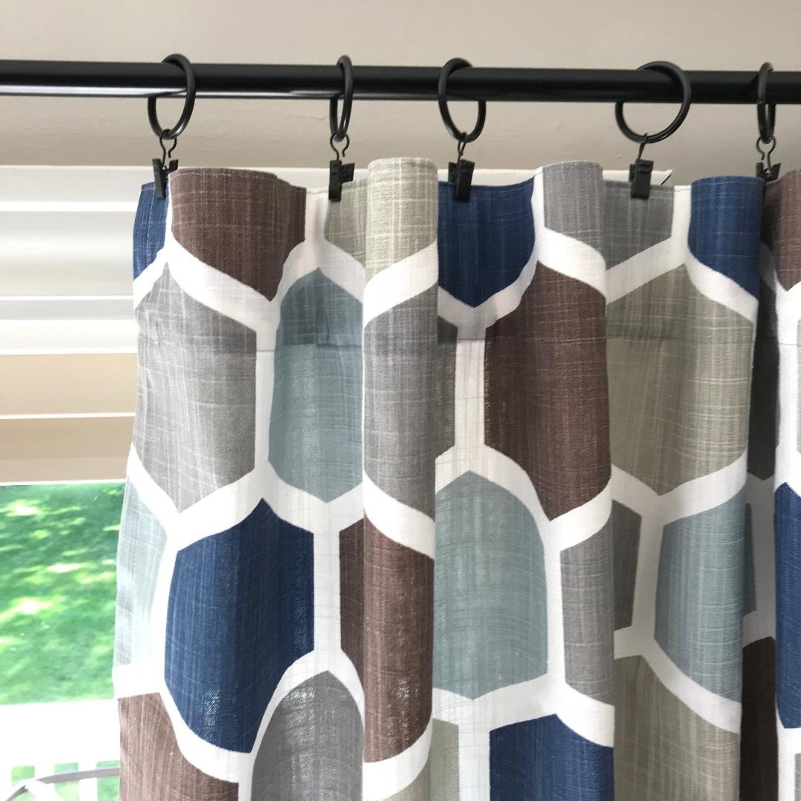 Mid Century Modern Window Treatment Valance Or Panels Etsy