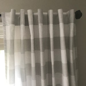 Valance, Pair of Curtain/Drapery Window Treatment Panels in Premier Prints Anderson Check French Gray