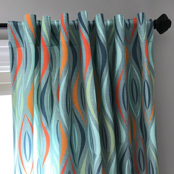 Midcentury Modern Window Treatment Panels and Valances in Etsy