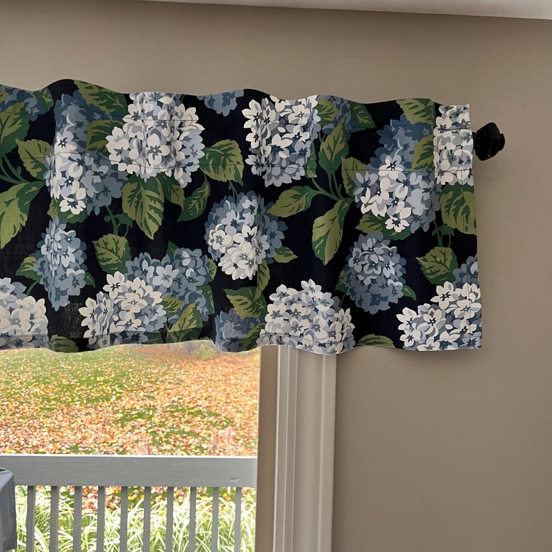 Hydrangea Windows Beautiful Hydrangea Window Treatment Valance or Panels 50