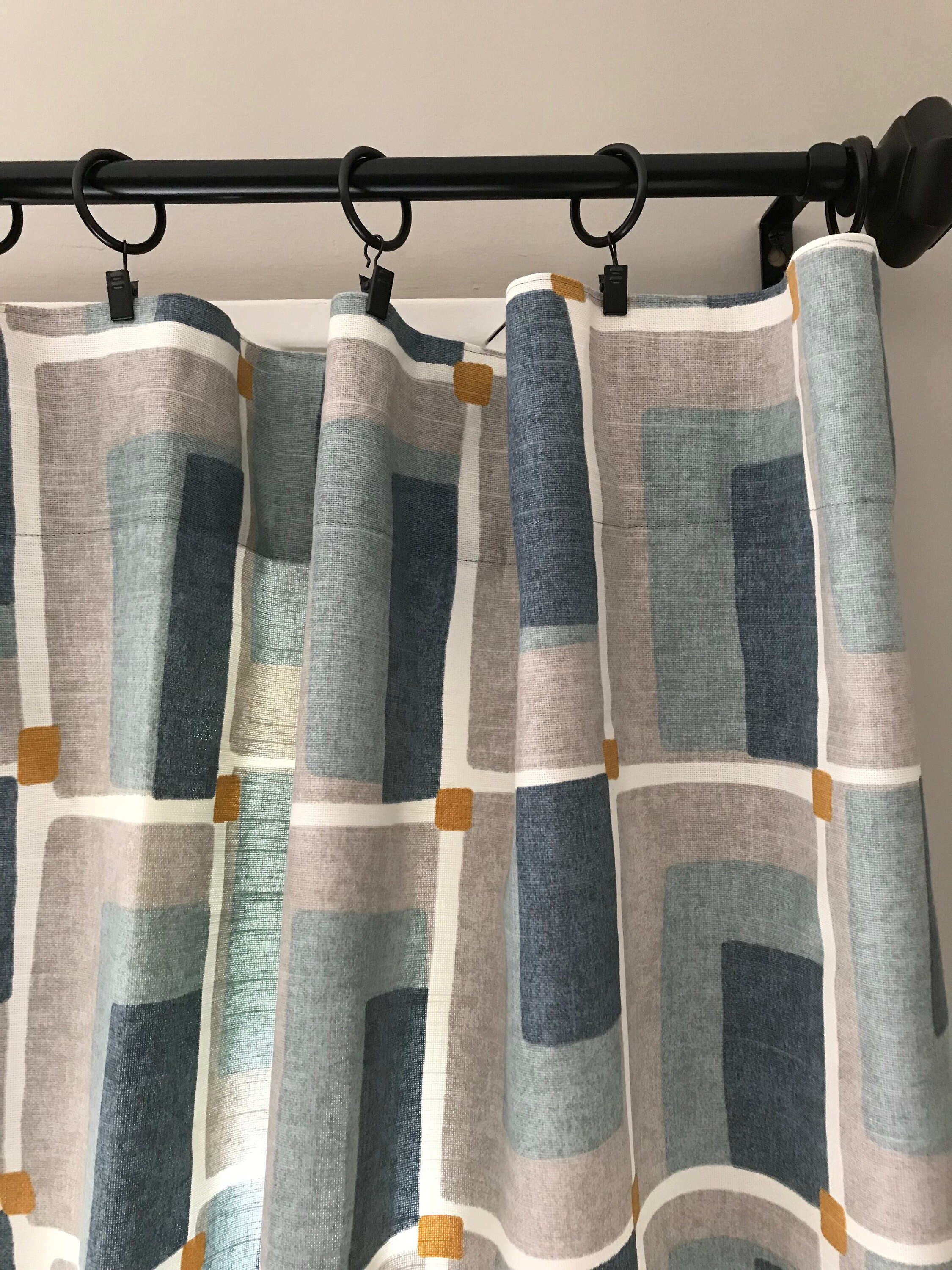 Mid Century Modern Window Treatment Valance Or Panels Etsy
