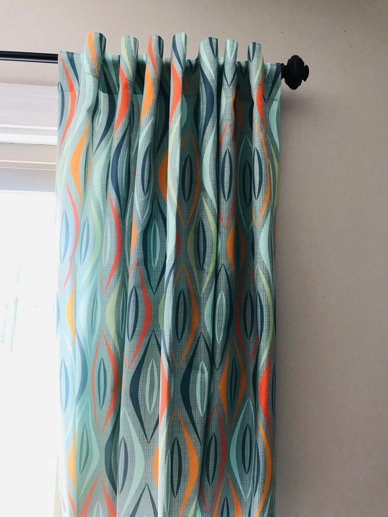 Midcentury Modern Window Treatment Panels and Valances in Etsy