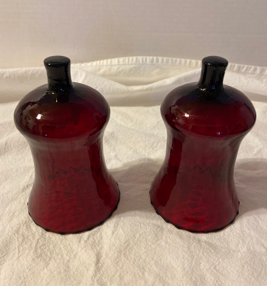 Vintage Tall Deep Ruby Red Votive Candle Holders With Pegs Etsy