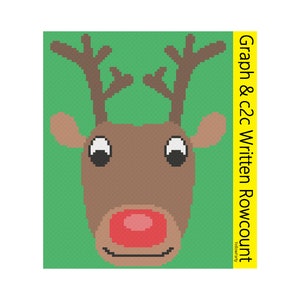 May include: A pixel art graph of a brown reindeer with a red nose on a green background. The text "Graph & c2c Written Rowcount" is on the right side of the image.