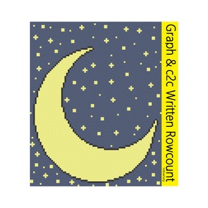 PDF Moon and Stars Blanket C2C Crochet Pattern, C2C Graph, Written Row ...