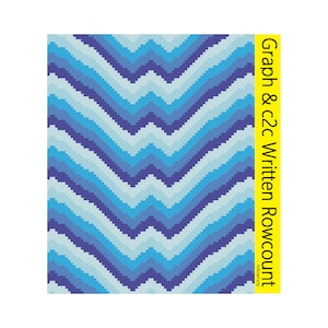 May include: A blue and white pixelated chevron pattern with the text "Graph & c2c Written Rowcount" in yellow.
