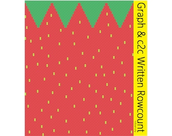 Strawberry C2C Pattern - Large Throw Blanket PDF with Graph + Row-by-Row Instructions
