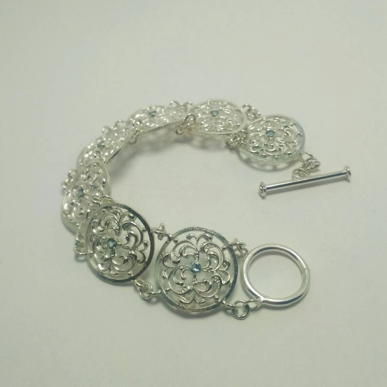 Openwork Vintage Sterling Silver Bracelet Silver Delicate