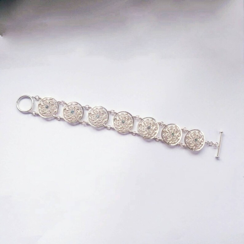 Openwork Vintage Sterling Silver Bracelet Silver Delicate