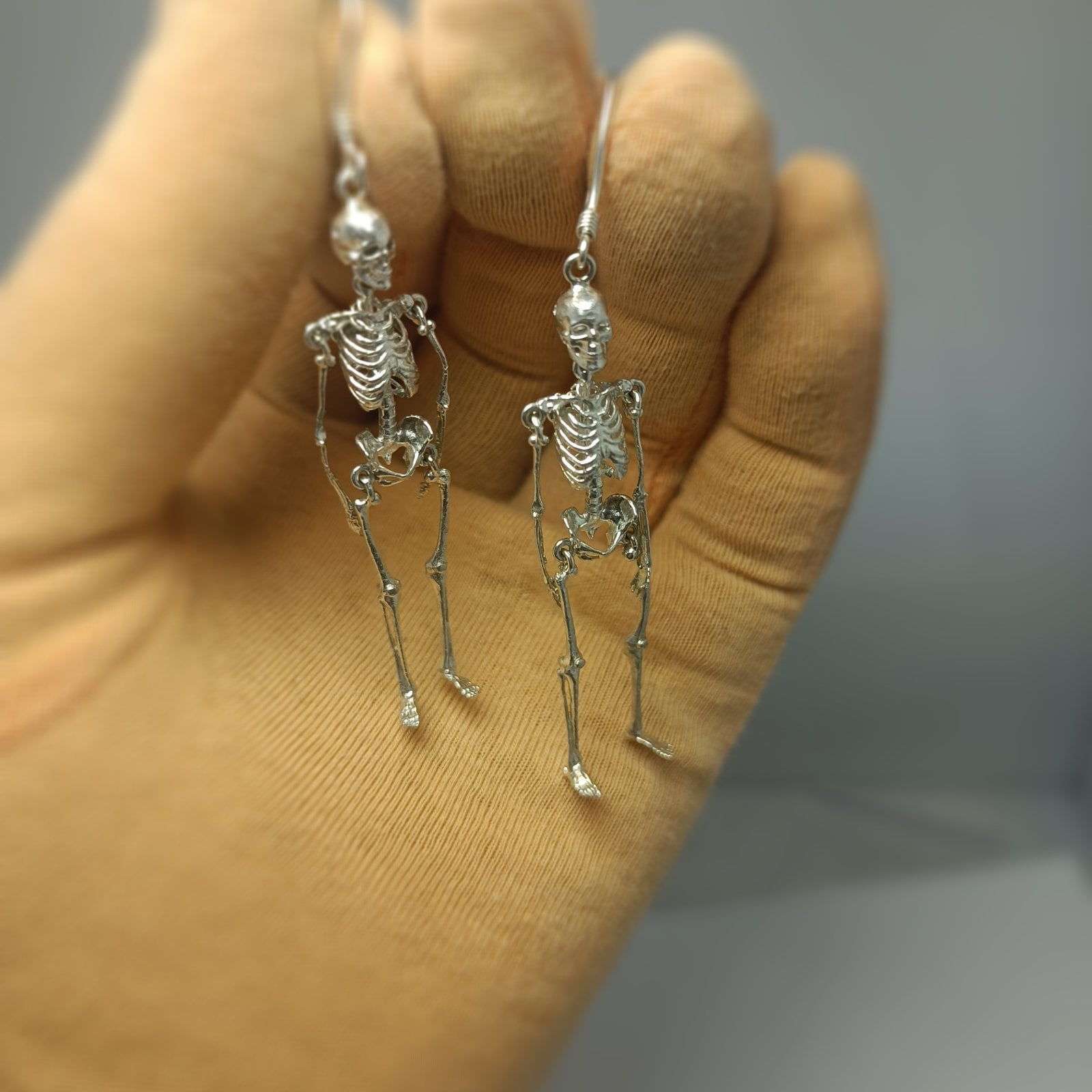Movable Skeleton Bone Dangle Earrings