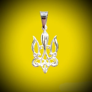 sterling silver tryzub pendant Ukraine