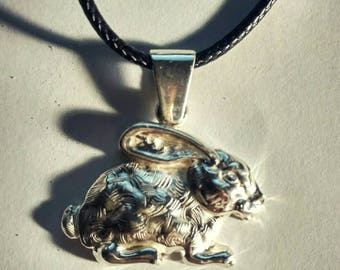 rabbit pendant silver