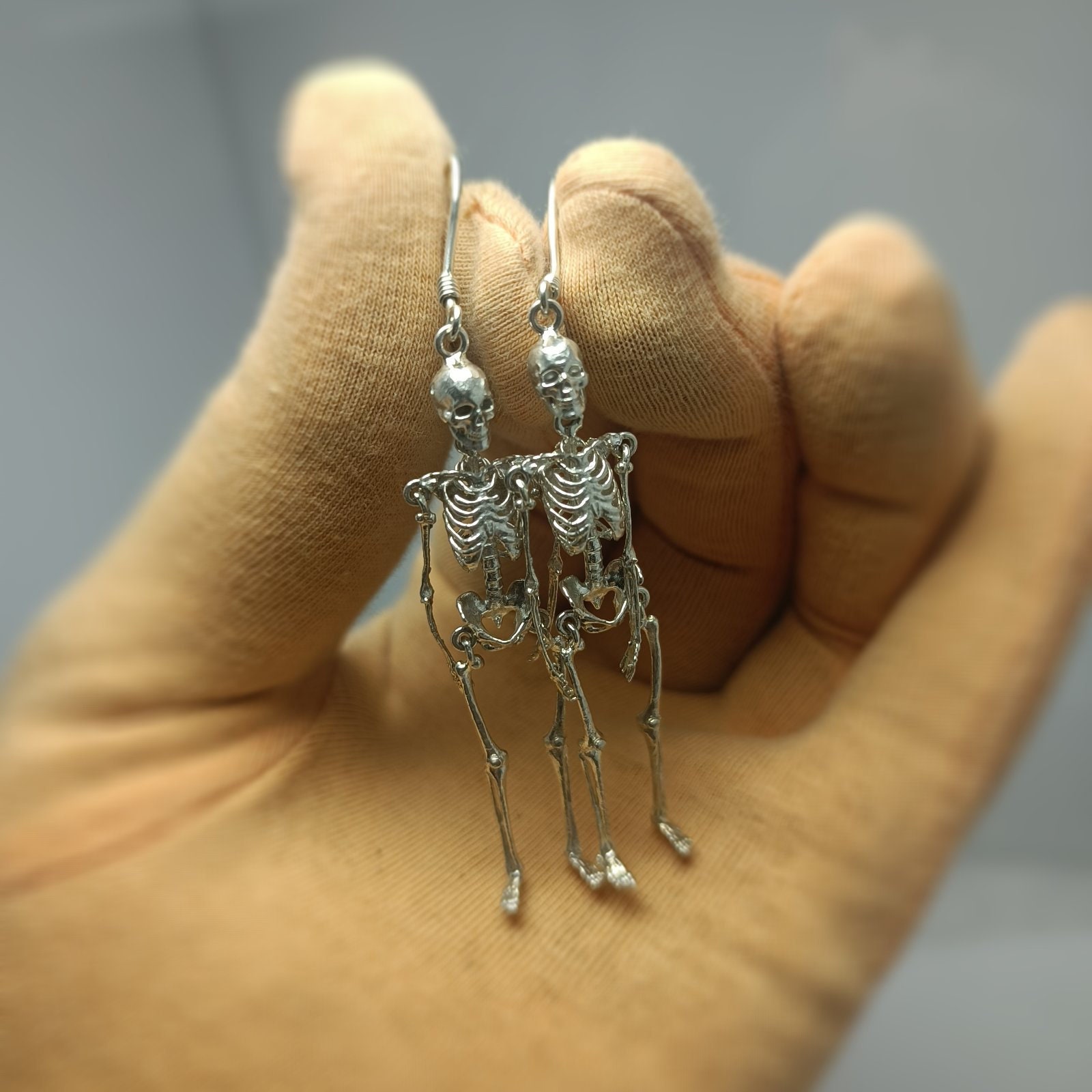 Movable Skeleton Bone Dangle Earrings