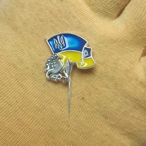 pin van de Oekraïense vlag zilveren sieraden