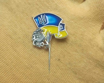 pin of the Ukrainian flag silver jewelry
