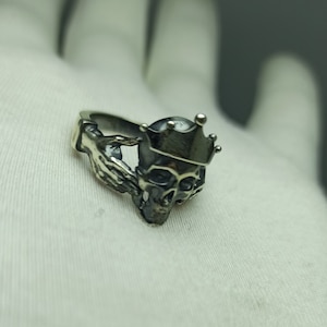 Gothic Wedding Ring, Claddagh Ring, Skeleton Wedding Ring, Skull Hand Ring and Crown