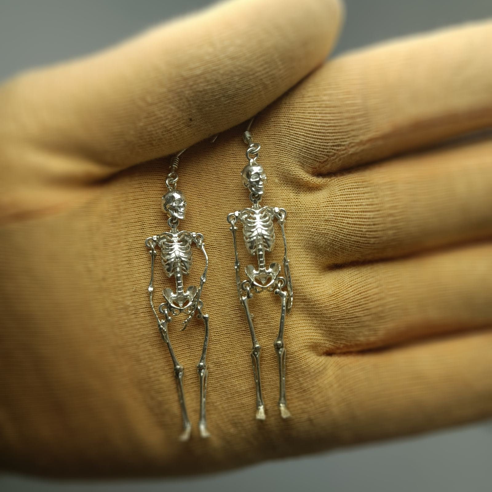 Movable Skeleton Bone Dangle Earrings