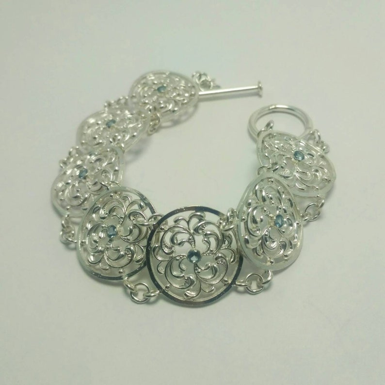 Openwork Vintage Sterling Silver Bracelet Silver Delicate