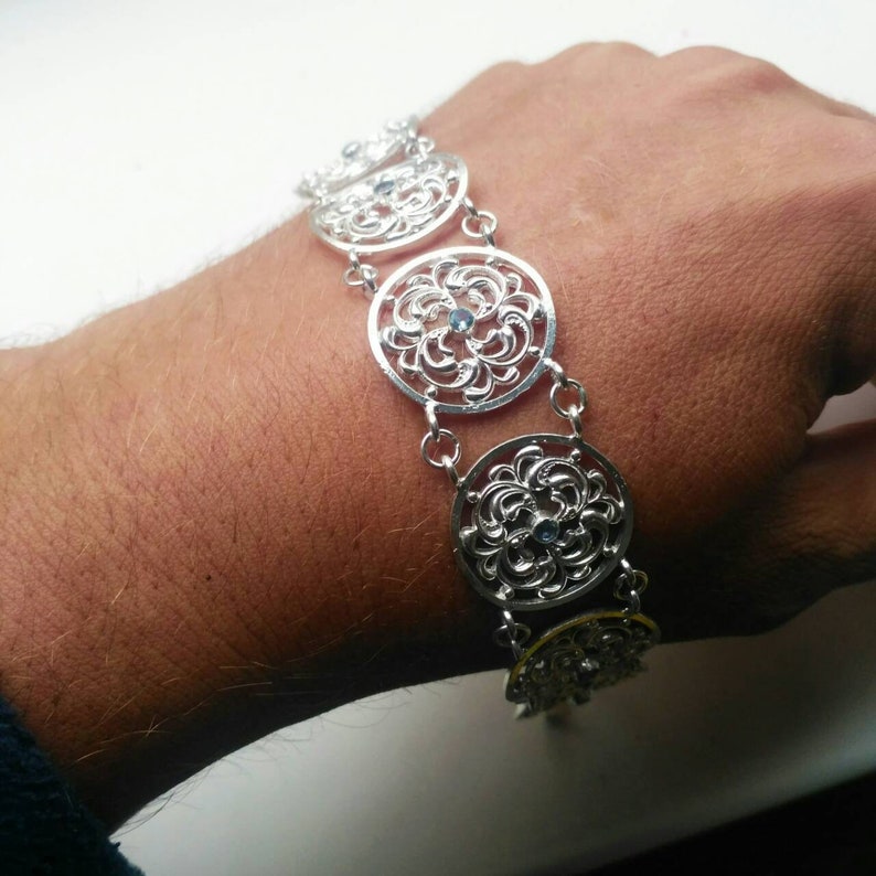 Openwork Vintage Sterling Silver Bracelet Silver Delicate