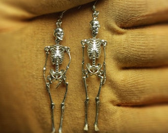 Movable Skeleton Bone Dangle Earrings