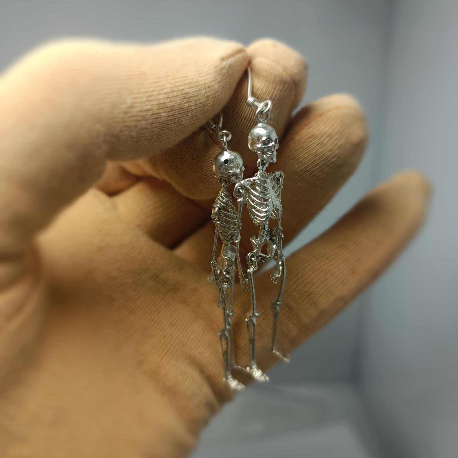 Movable Skeleton Bone Dangle Earrings