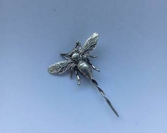 Brooch pin sterling silver insect bee