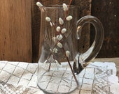 Starburst Glass Pitcher Vintage Atomic Mid Century Cocktail Pitcher