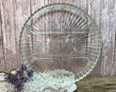 Vintage Relish Tray Cut Glass Four Section Serving Platter